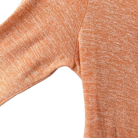 Soft Surroundings 1X Sweater Orange Peach V Neck Faux Wrap with Zipper - Picture 4 of 10
